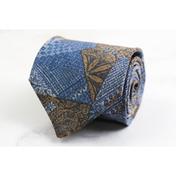 エルメネジルドゼニア ブランド ネクタイ 総柄 パネル柄 シルク