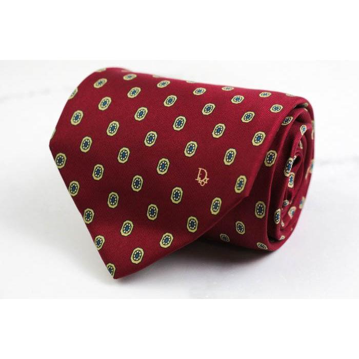 クリスチャンディオール ブランド ネクタイ ロゴ 総柄 ドット シルク
