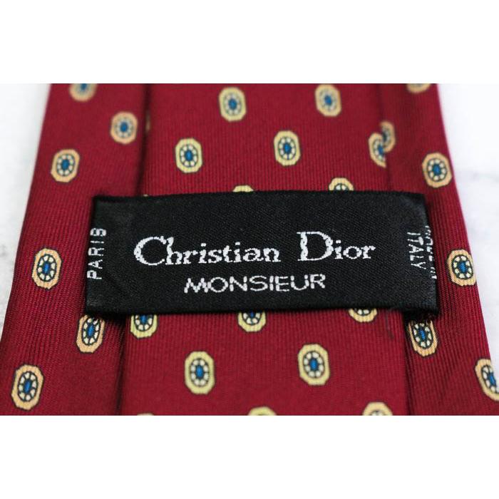 クリスチャンディオール ブランド ネクタイ ロゴ 総柄 ドット シルク