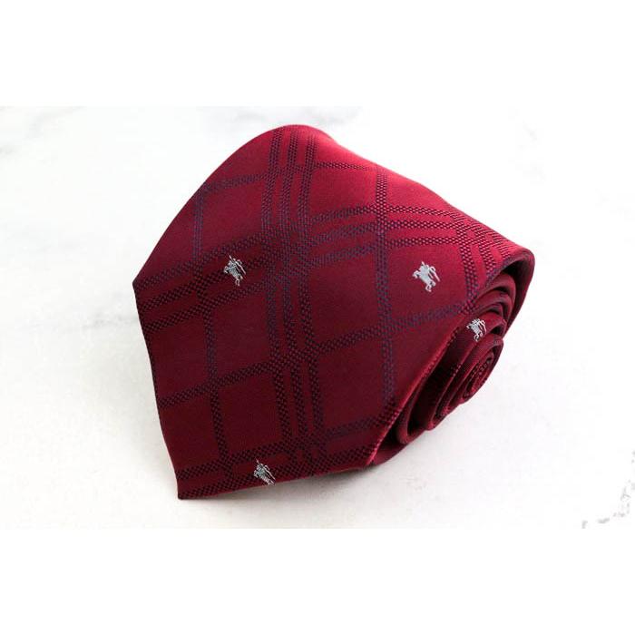 美品！BURBERRY LONDON　ホースロゴ　格子柄　チェック柄 ネクタイ ✨未使用クラス✨バーバリー ホースロゴ 格子柄 チェック柄