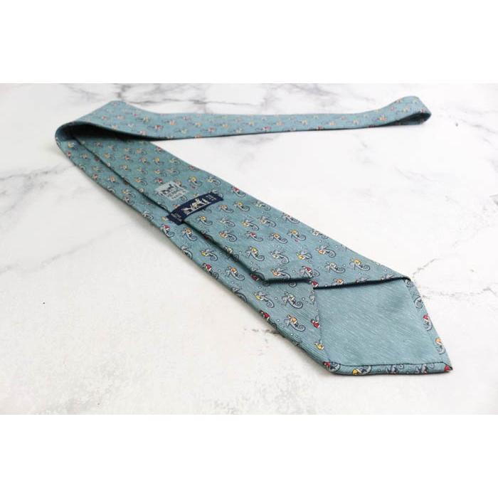 HERMES エルメス ブランド ネクタイ シルク タツノオトシゴ 総柄
