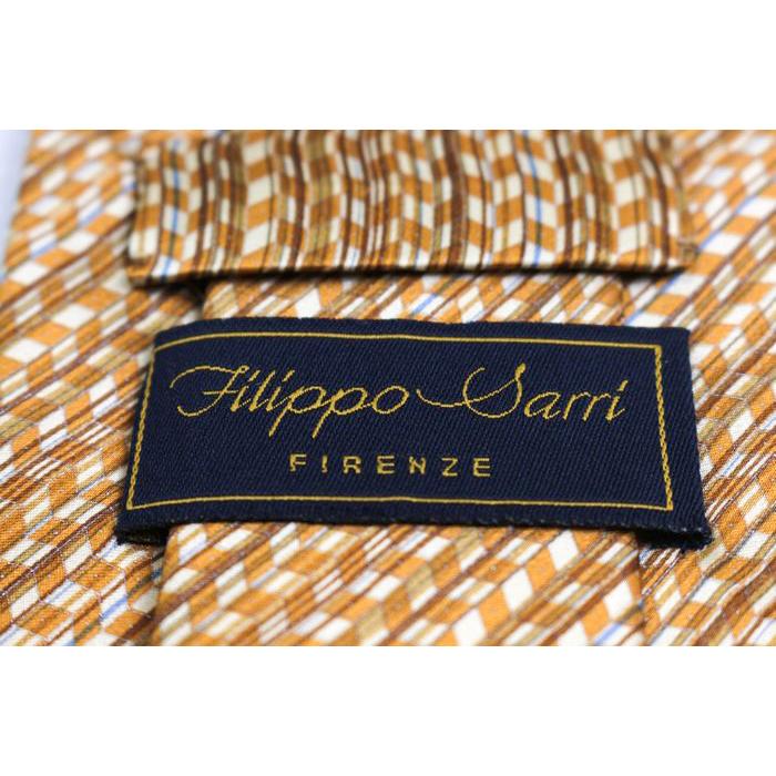 フィリッポサリ ブランド ネクタイ ストライプ柄 シルク 伊製 PO メンズ ブラウン Filippo Sarri ｲﾀﾘｱﾌｪﾚﾝﾂｪ 世界最高峰 フィリッポサリ ブランド ネクタイ ストライプ柄 シルク 伊製 PO