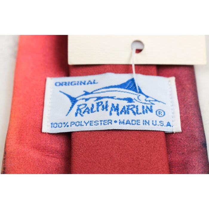 ラルフマーリン ブランド ネクタイ 魚 総柄 アメリカ製 PO メンズ