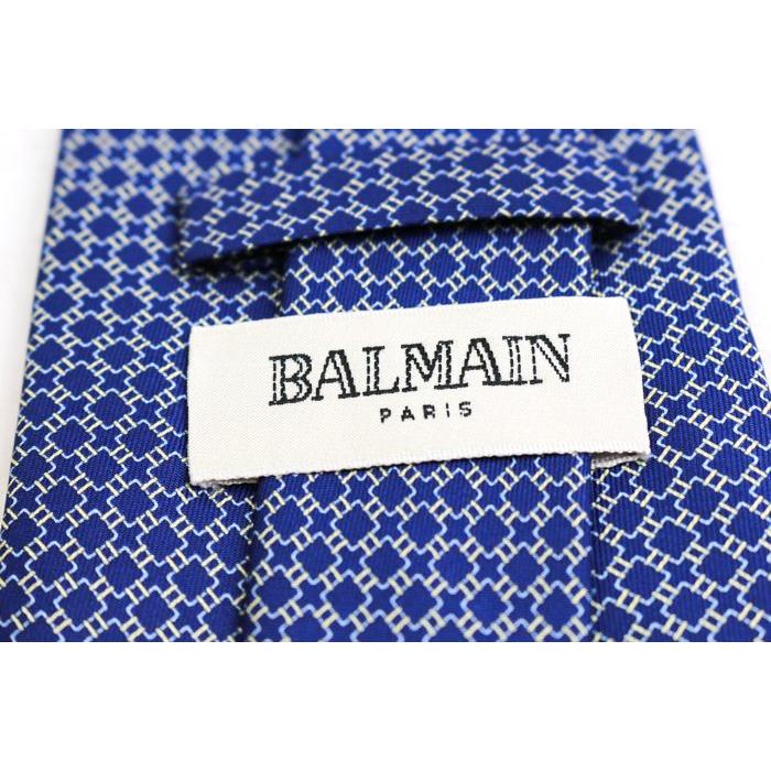 バルマン ブランド ネクタイ チェック柄 スクエア柄 格子柄 シルク PO メンズ ネイビー BALMAIN | BALMAIN | 03