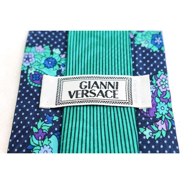 【超美品】【希少】VERSACE ネクタイ　ボタニカル　花柄　総柄　ヴェルサーチ GIANNI VERSACE ジャンニ・ヴェルサーチ ブランド ネクタイ