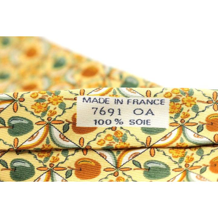 HERMES（エルメス） ブランド ネクタイ 総柄 チェック柄 格子柄 リンゴ