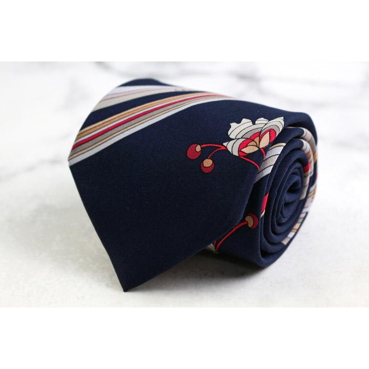 LEONARD（レオナール） ブランド ネクタイ シルク ストライプ柄 花柄