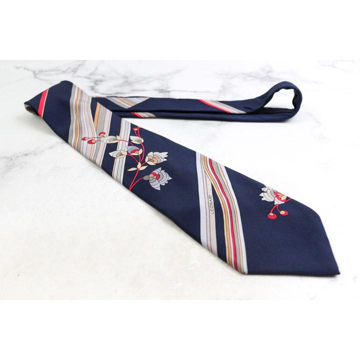 LEONARD（レオナール） ブランド ネクタイ シルク ストライプ柄 花柄