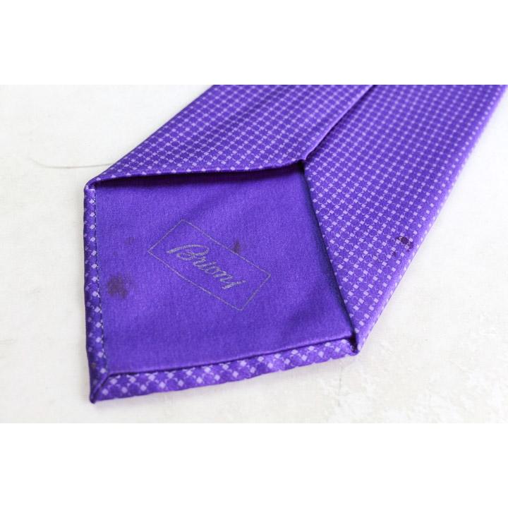 ブリオーニ ブランド ネクタイ 小紋柄 格子柄 ダイヤ柄 シルク イタリア製 PO メンズ ネイビー Brioni ブリオーニ ブランド ネクタイ 小紋柄 格子柄 ダイヤ柄 シルク