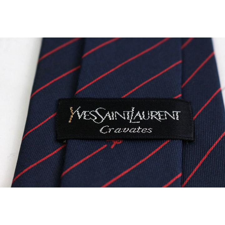 ✨未使用✨イヴサンローラン　YSLブランドロゴ ストライプ　ネクタイ Yves Saint Laurent イヴ・サンローラン ブランド ネクタイ YSL