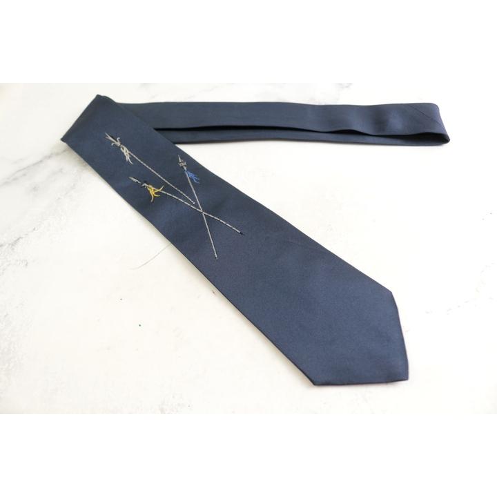 ドミニクフランス クラウン ブランドネクタイ パネル柄 シルク