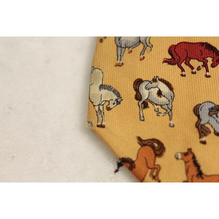 未使用　サルバトーレフェラガモ　ネクタイ　黄色　犬柄　動物 Salvatore Ferragamo - サルヴァトーレフェラガモ アニマル柄 ネクタイ