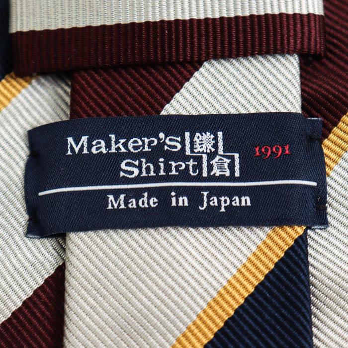 メーカーズシャツ鎌倉 ネクタイ ブランド ストライプ柄 シルク 日本製