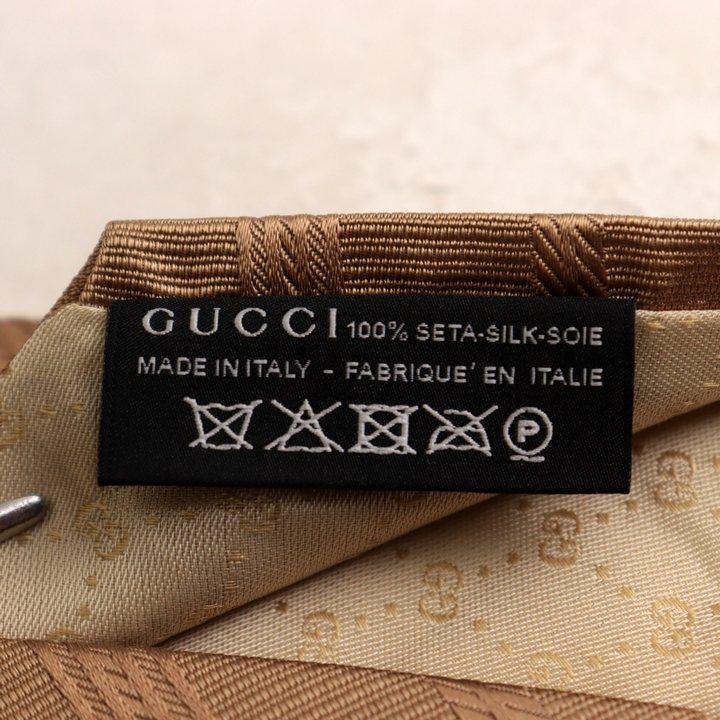 GUCCI（グッチ） ブランド ネクタイ クレスト紋章 ストライプ柄 シルク