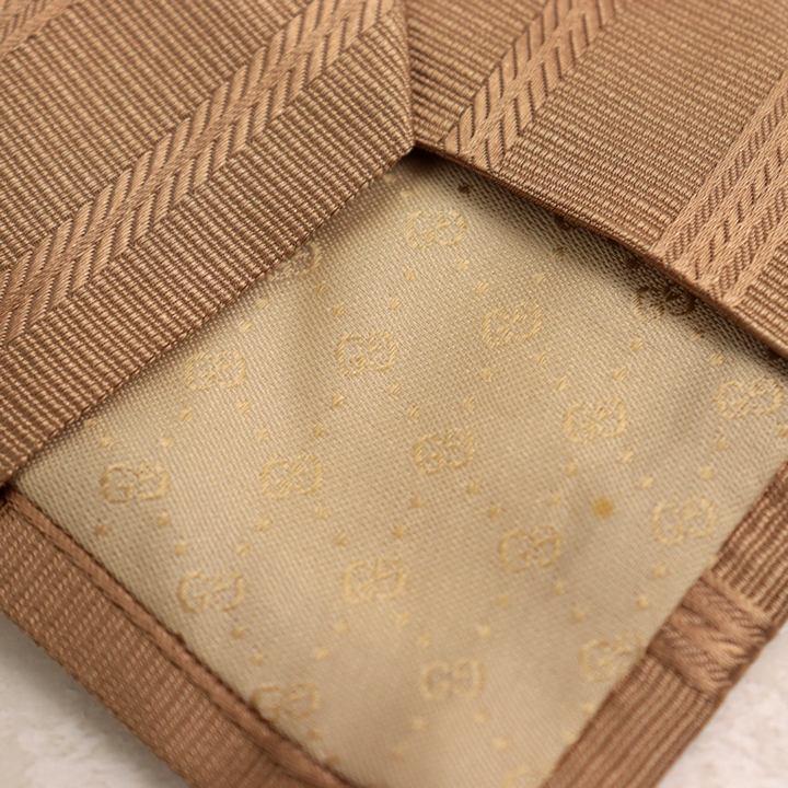 GUCCI（グッチ） ブランド ネクタイ クレスト紋章 ストライプ柄 シルク