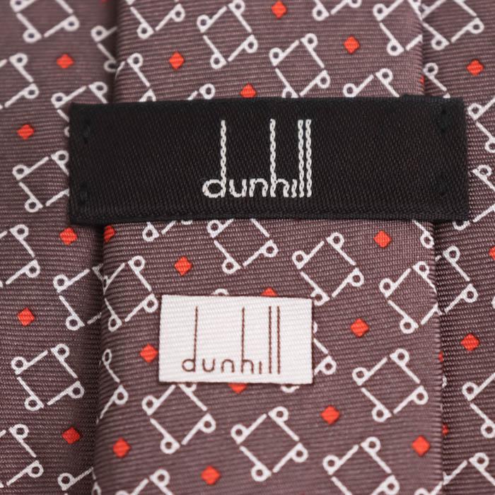 新品未使用✨ダンヒル　Dunhill 総柄　ダークブラウン　ロゴ　近年モデル dunhill（ダンヒル） ネクタイ ブランド 総柄 シルク 英国製 PO メンズ