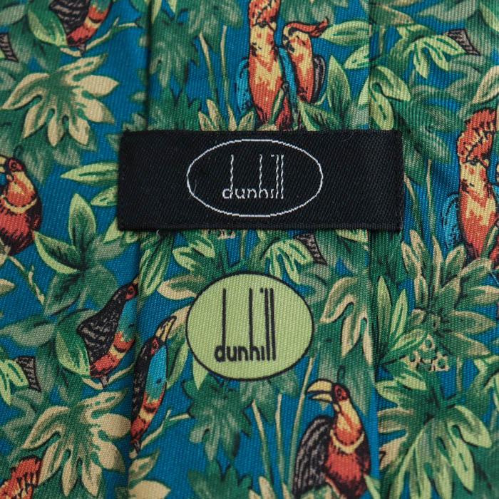 dunhill（ダンヒル） ブランド ネクタイ ロゴ リーフ柄 動物柄 鳥