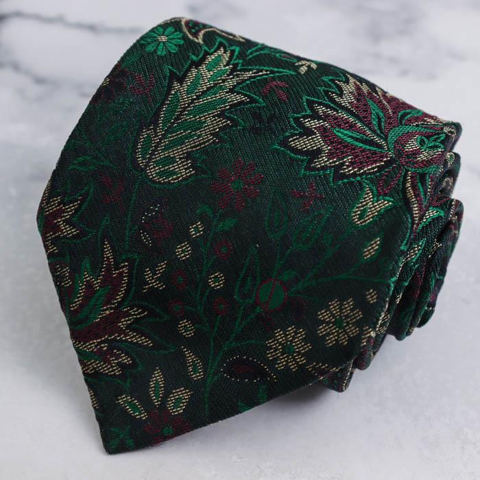 dunhill（ダンヒル） ブランド ネクタイ ロゴ ペイズリー 花柄 リーフ