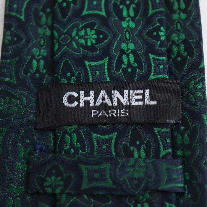 CHANEL（シャネル） ブランド ネクタイ 総柄 ダイヤ柄 シルク