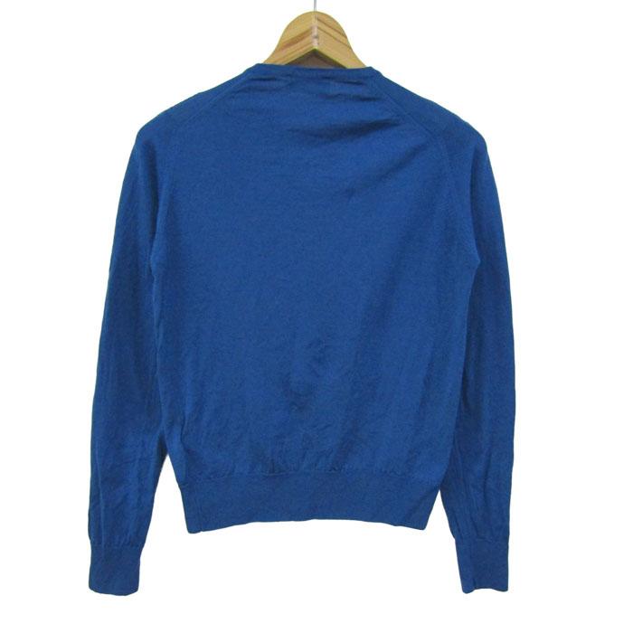 JOHN SMEDLEY 長袖 クルーネック カーディガンブルーMスメドレー JOHN SMEDLEY ジョンスメドレー 長袖 クルーネック カーディガン S