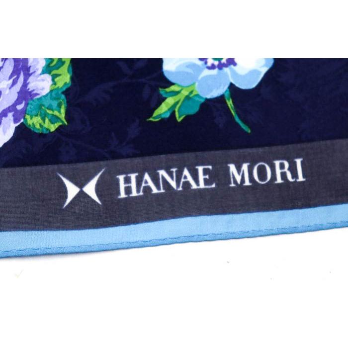 HANAE MORI ハナエモリ スカーフ 未使用 花柄 バタフライ柄 HANAE MORI ハナエモリ スカーフ 未使用 花柄 バタフライ柄