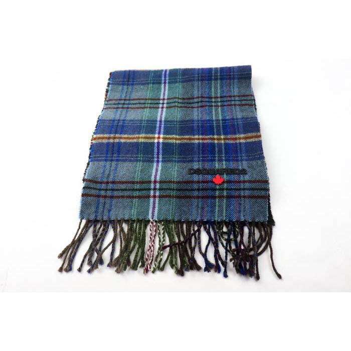 ディースクエアード マフラー チェック柄 ウール ブランド メンズ 