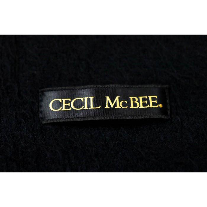 セシルマクビー マフラー 黒 CECIL McBEE（セシルマクビー） マフラー 無地 ロゴ ブランド