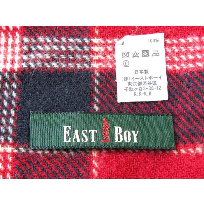 イーストボーイ マフラー チェック柄 ウール 日本製 ブランド