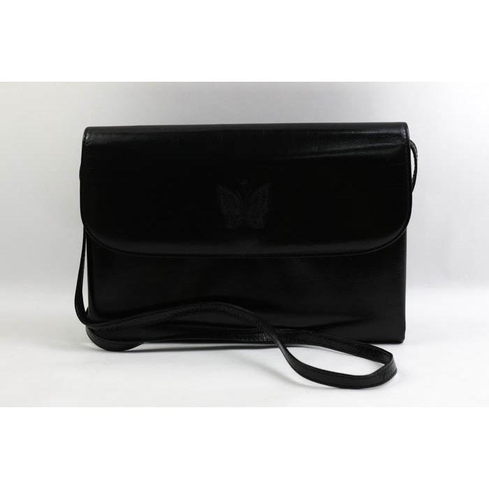 HANAE MORI ハナエモリ ショルダーバッグ レザー バタフライ HANAE MORI ハナエモリ ショルダーバッグ レザー バタフライ