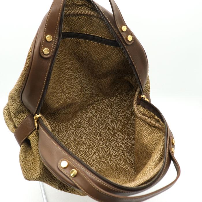 BORBONESE（ボルボネーゼ） ハンドバッグ ウズラ柄 スエード レザー