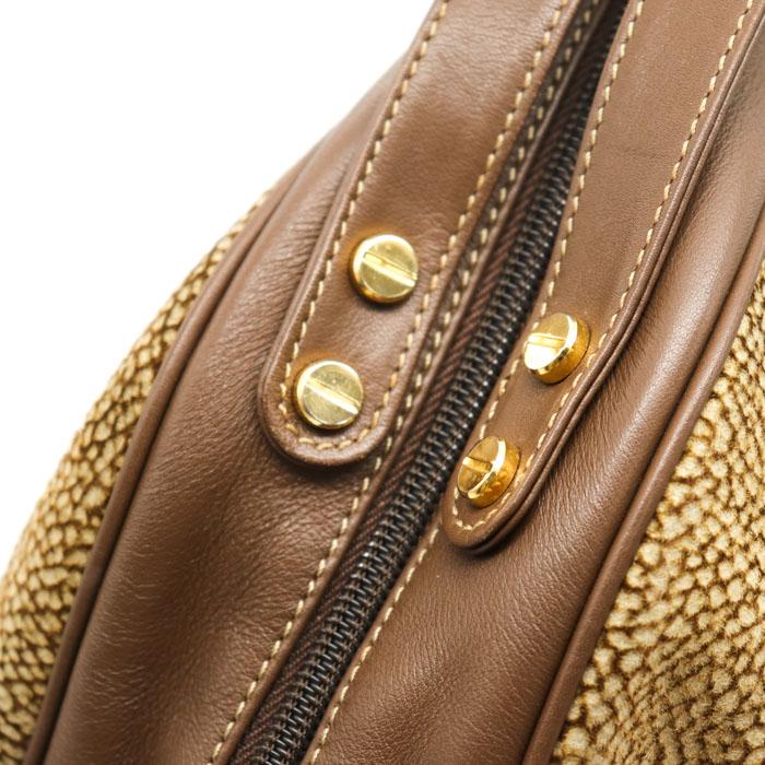 BORBONESE（ボルボネーゼ） ハンドバッグ ウズラ柄 スエード レザー