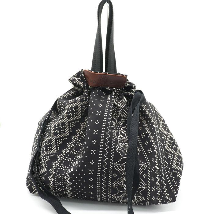 サヴァサヴァ トートバッグ ハンドバッグ 巾着型 総柄 ブランド 鞄  