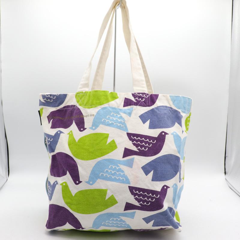 ルートート トートバッグ キャンバス 鳥柄 ショルダーバッグ