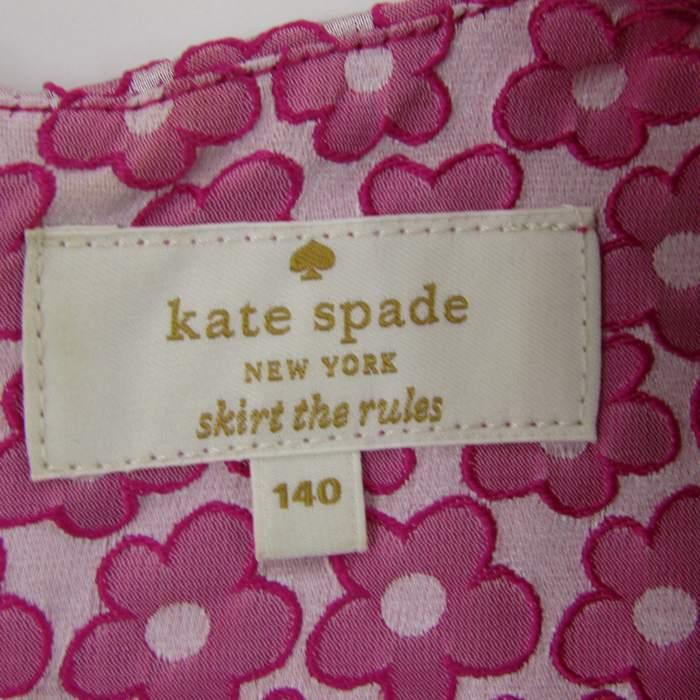 ケイトスペード ニューヨーク 花柄 ノースリーブワンピース 後ファスナー リボン キッズ 女の子用 140サイズ ピンク Kate Spade NEWYORK｜kbnet2019v2｜03