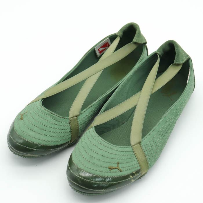 プーマ スニーカーパンプス バレエシューズ フラットシューズ ロゴ刺繍 シューズ 靴 レディース 23.5cmサイズ グリーン PUMA  :ct0879:KBNET-DEUX - 通販 - Yahoo!ショッピング