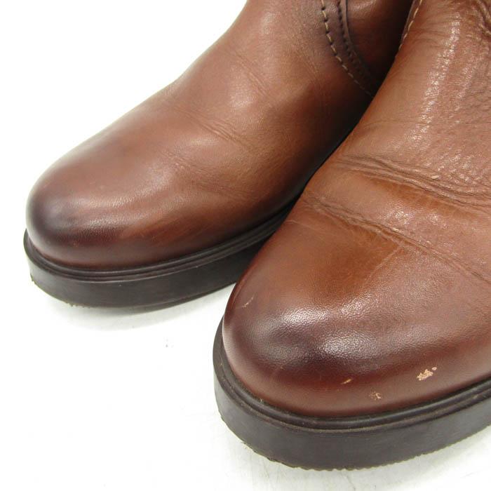 未使用Monet (モネ)ブーツ24.5cm ダークブラウン本革 モネ ブーツ ブランド ×SAMOA シューズ 靴 イタリア製 レディース 36