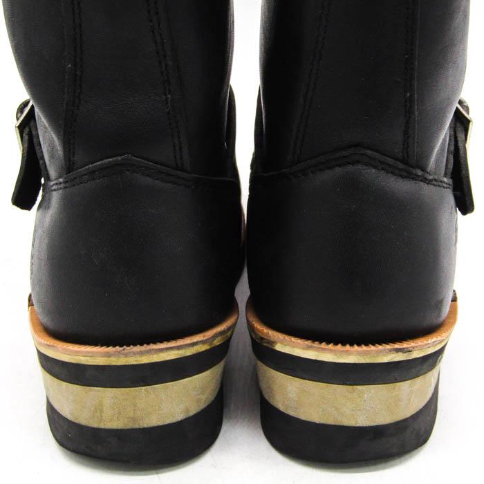 ゲッタグリップ　ブラックレザーエンジニアブーツ23.5UK5ヒール新品 ゲッタグリップ エンジニアブーツ ブランド シューズ 靴 黒