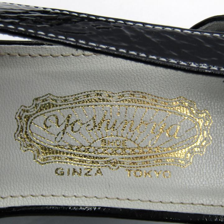 銀座ヨシノヤ パンプス オープントゥ シューズ ブランド 靴 日本製 黒