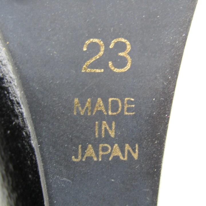 銀座ヨシノヤ パンプス オープントゥ シューズ ブランド 靴 日本製 黒