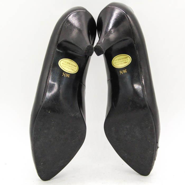 美品 イヴサンローラン スエード ヒール パンプス 黒 Yves Saint Laurent（イヴ・サンローラン） パンプス ブランド