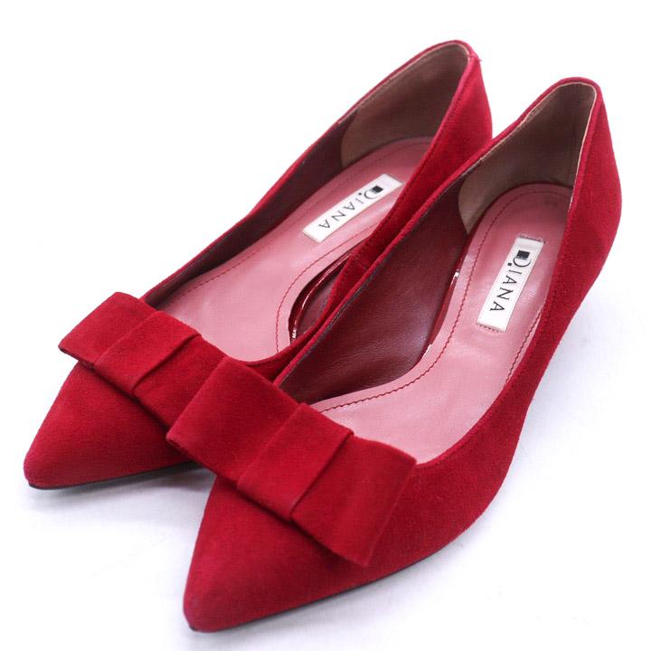 DIANA（ダイアナ） パンプス スエード ポインテッドトゥ リボン