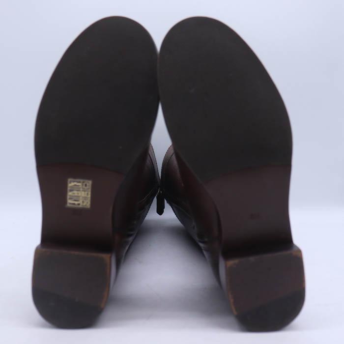 TORY BURCH トリーバーチ ロングブーツ レザー ロゴ ブラウン 【公式通販】