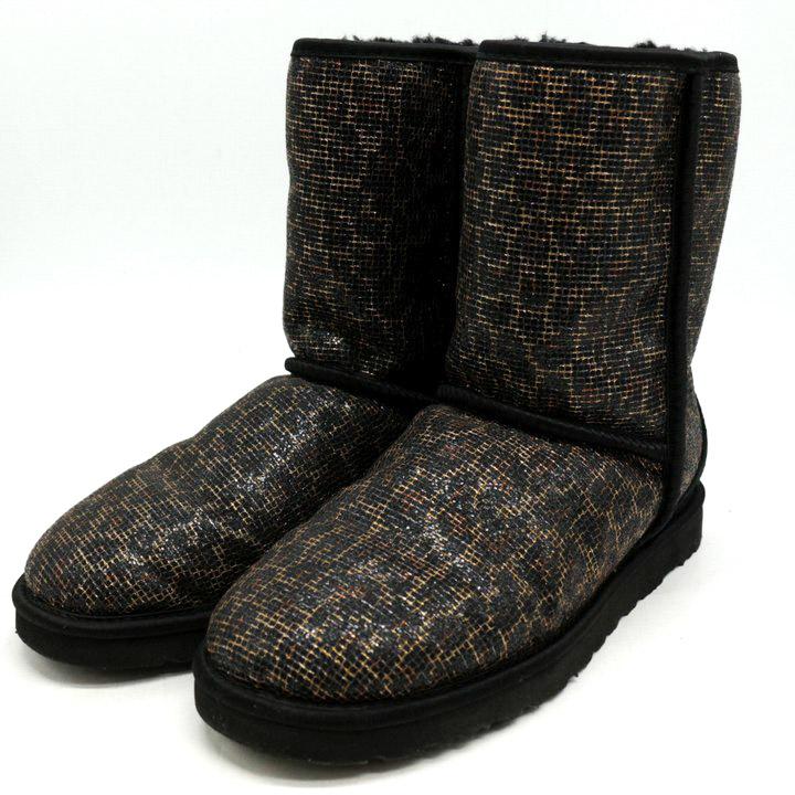 アグ ブーツ シューズ ボアブーツ ブランド アニマル柄 靴 メンズ 26サイズ ブラック×ゴールド UGG アグ ブーツ シューズ ボアブーツ ブランド アニマル柄 靴 メンズ 26