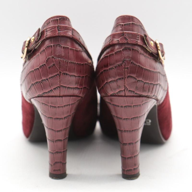 キャロル ブーティ ハイヒール スウェード 靴 シューズ レディース 22.5サイズ ワインレッド CAROLL｜kbnet2019v2｜05