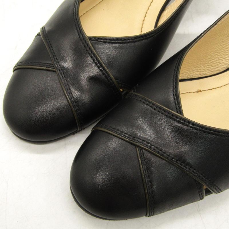 リズ・ラフィーネ パンプス ラウンドトゥ 幅広 3E ブランド シューズ 靴 日本製 黒 レディース 22サイズ ブラック Riz raffinee｜kbnet2019v2｜02