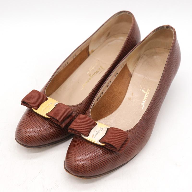 サルヴァトーレフェラガモ パンプス リザード レザー イタリア製  