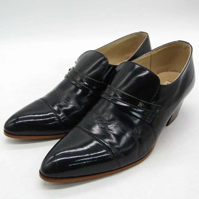 A15794 美品 トムブラウン　ベルト付きシボ革ドレスシューズ　ブラックUS8 Thom Browne(トム・ブラウン) ウィングチップシューズ ブラック