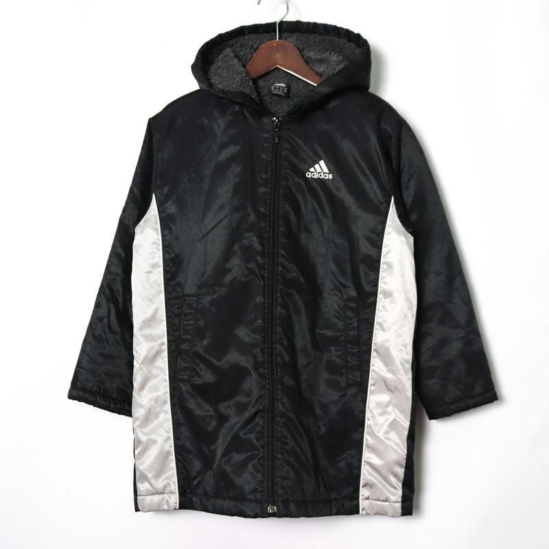 adidas アディダス ベンチコート 140 ボア フード付き ブラック