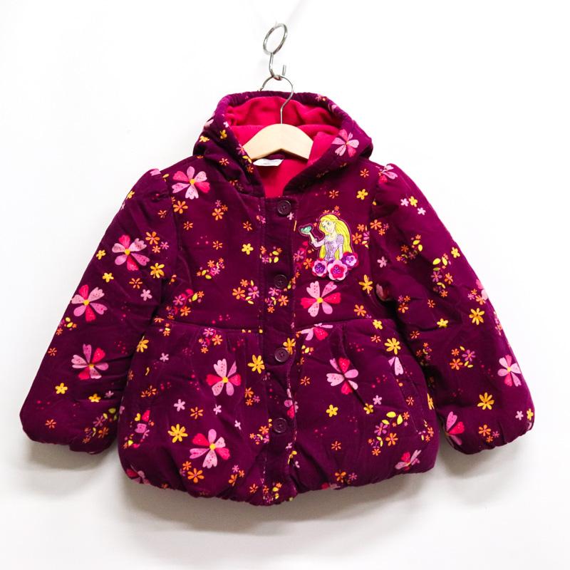 ディズニー 中綿入りジャンパー アウター 花柄 ラプンツェル キッズ  