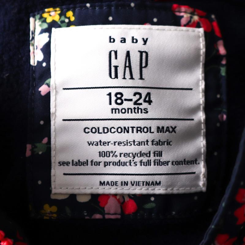 GAP（ギャップ） ナイロンジャケット 裏ボア 花柄 中綿入りジャンパー 